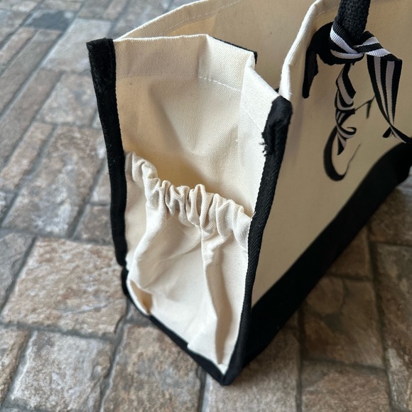 Never Used Black Cream Tote Bag with “C” on one side - Picture 2 of 7